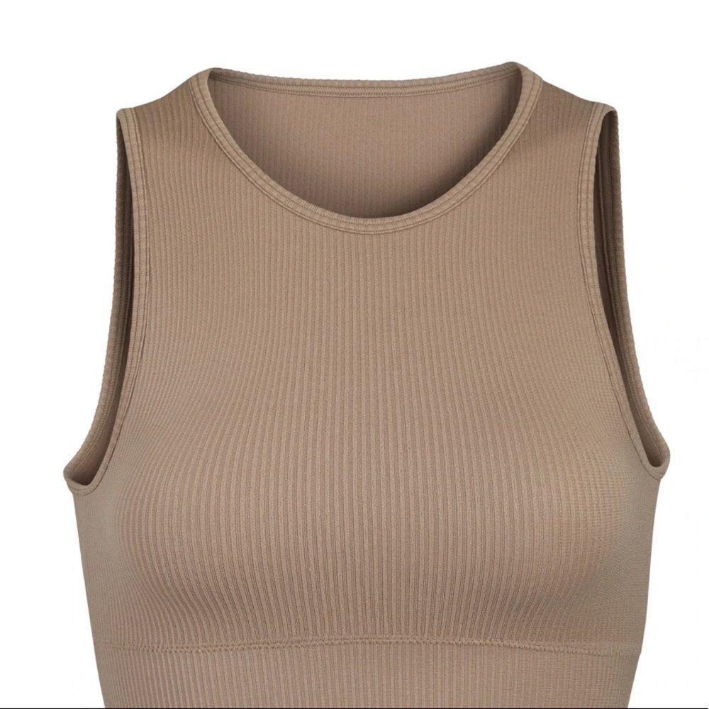 Skims STRETCH RIB HIGH‎ NECK BRA in dessert XXS/XS NWT